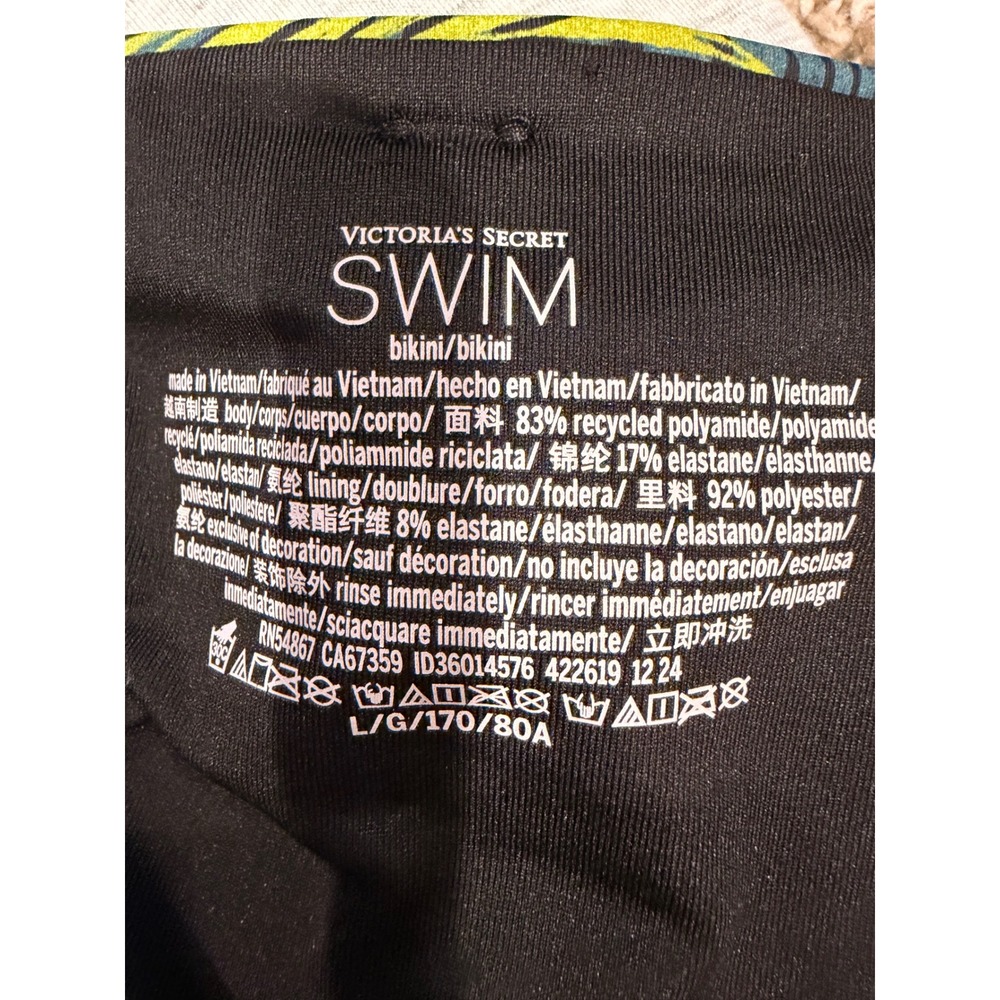 Victoria's Secret Swim Tropical Palm Bikini Set 36DD Top Large Bottoms (699) - Picture 6 of 6